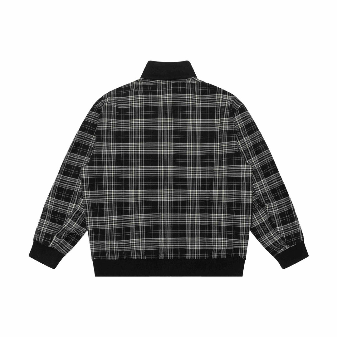 Damen Sweatjacke mit Stehkragen und kariertem Schulterstreifen Nord Taschen