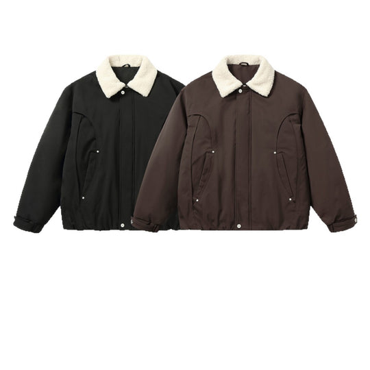 Herren Kurzblouson mit Sherpa-Kragen und Utility-Taschen Nord Taschen