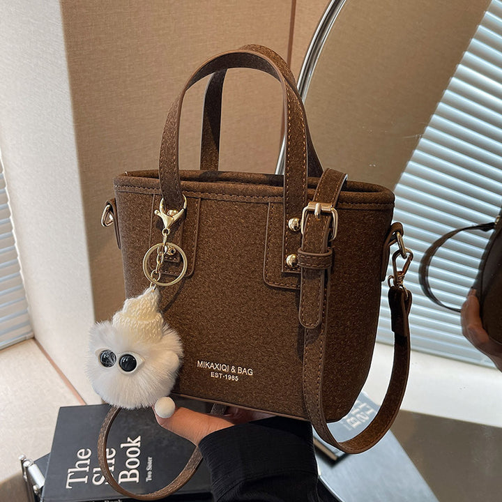 Damen Mini-Tasche mit abnehmbarem Plüschanhänger Nord Taschen