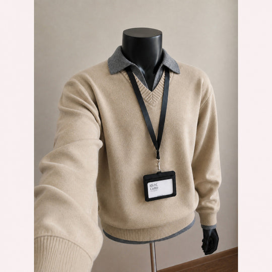 Herren Pullover mit V-Ausschnitt Nord Taschen