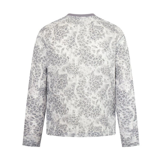 Damen Langarm-Sweatshirt mit Allover-Leo-Muster, geradem Schnitt und dekorativer Stickerei Nord Taschen