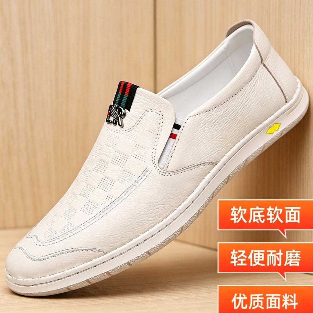 Herren Bequeme Slip-On Lederslipper Nord Taschen