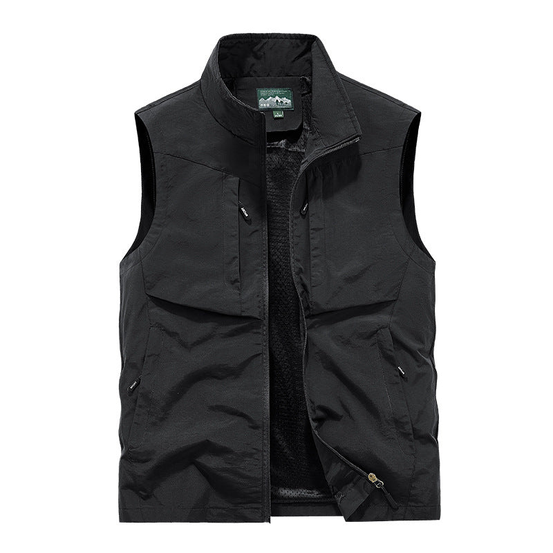 Herren Utility-Outdoorweste mit Mesh-Futter, durchgehendem Reißverschluss und Multifachtaschen Nord Taschen