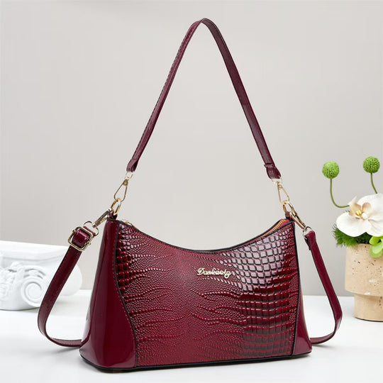Damen Handtasche im eleganten Krokodil-Leder-Look mit abnehmbarem Schulterriemen Nord Taschen