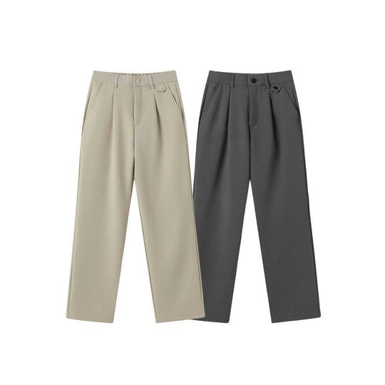 Damen Weite Bundfaltenhose mit hoher Taille und klassischem Bunddetail Nord Taschen