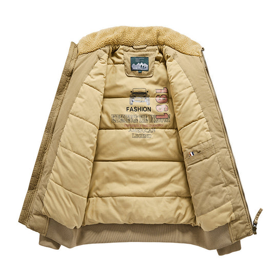 Herren Piloten-Bomberjacke mit Teddykragen, gesteppter Thermofütterung und Utility-Taschen Nord Taschen