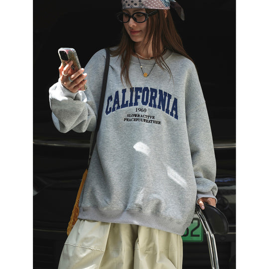 Damen Weites College‑Sweatshirt mit Rundhalsausschnitt und Statement-Print Nord Taschen