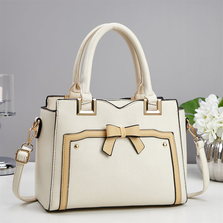 Damen elegante Handtasche mit schimmerndem Schleifendetail und abnehmbarem Schulterriemen Nord Taschen
