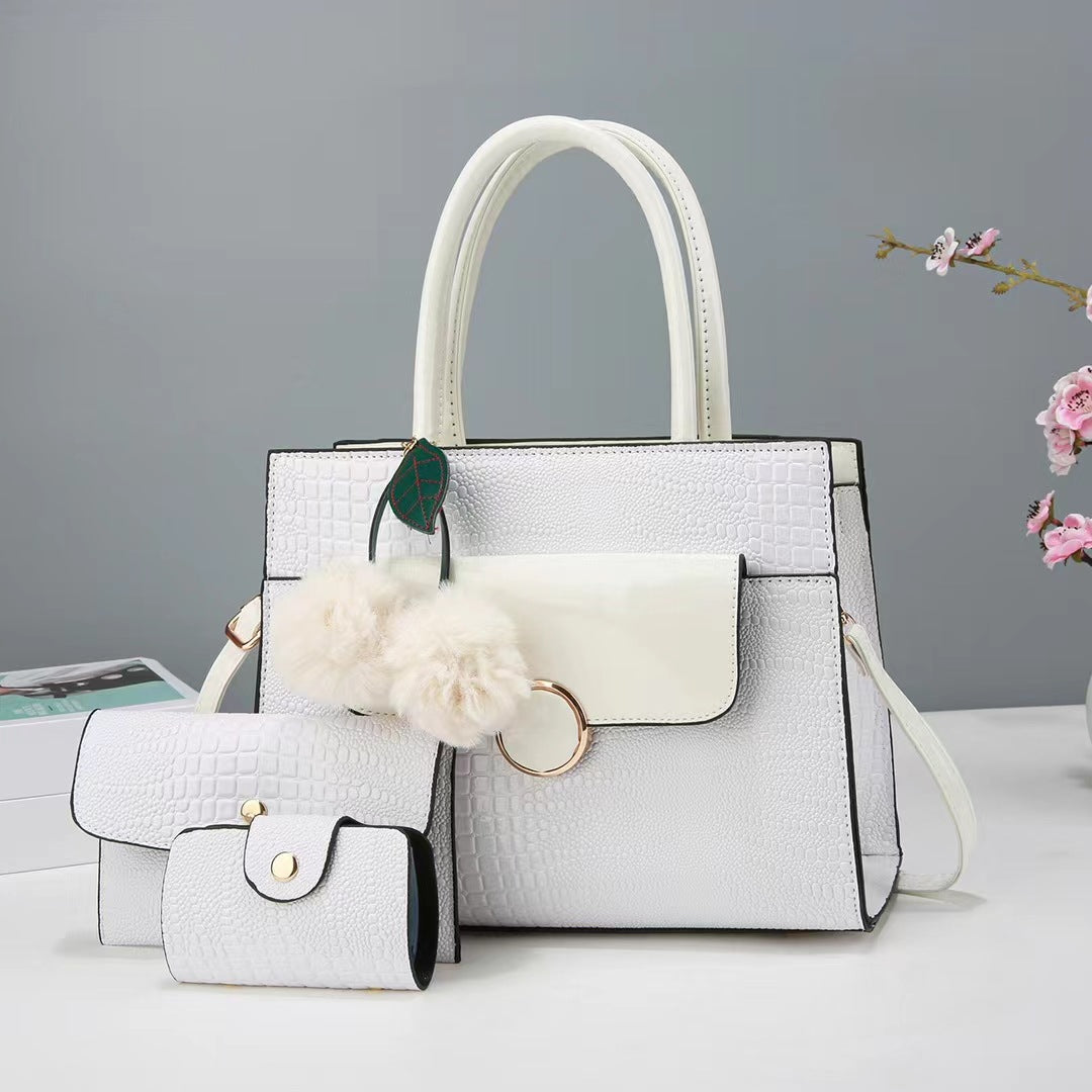 Damen Handtasche mit strukturiertem Design und abnehmbarem Zubehör Nord Taschen