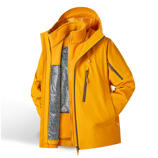 Damen Zweiteiliges wasserdichtes Funktionsjacken-Set mit herausnehmbarer Fleece-Innenjacke Nord Taschen
