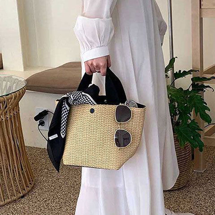 Damen Strandtasche mit geflochtenem Design und praktischen Tragegriffen Nord Taschen