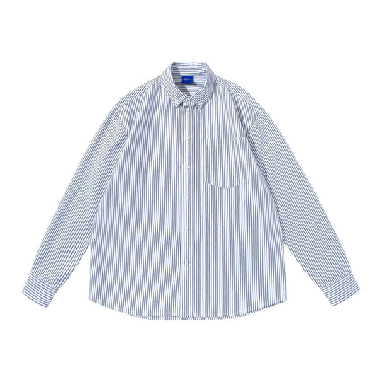 Damen Gestreiftes Oversize-Hemd im Oxford-Style mit Button-Down-Kragen und Brusttasche Nord Taschen