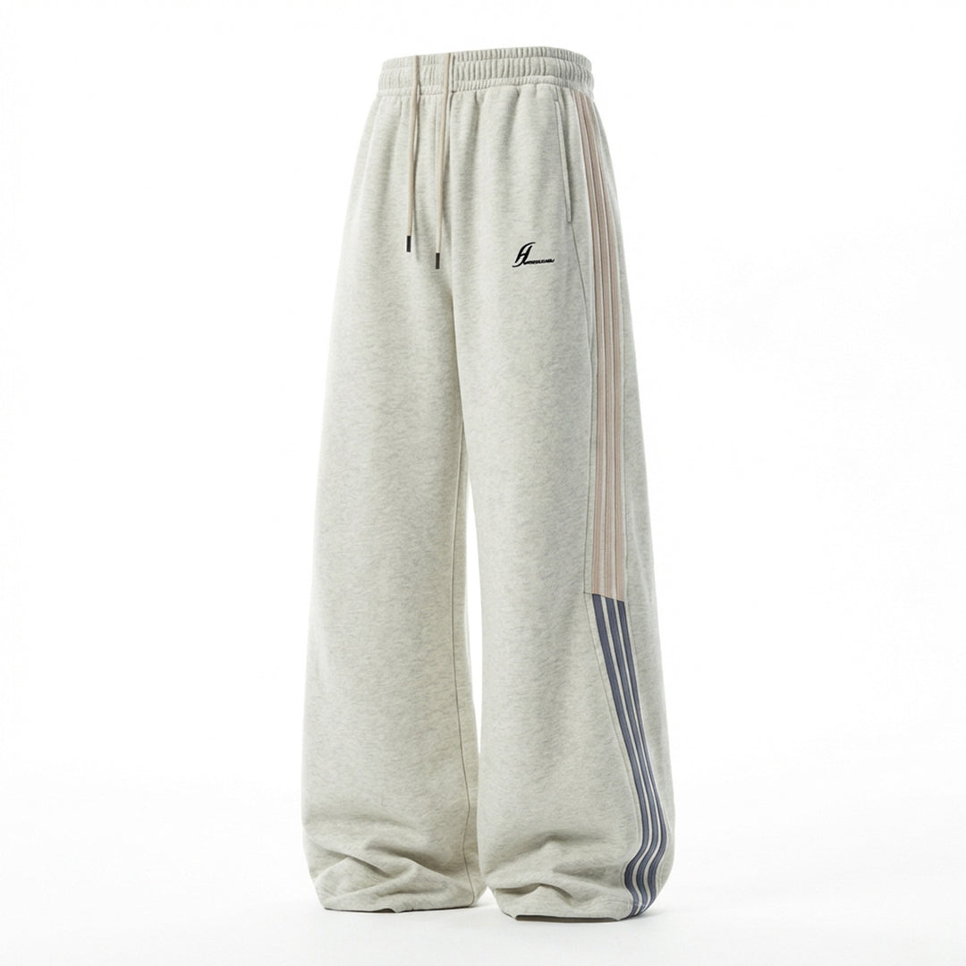 Unisex Extraweite Sweatpants mit Tunnelzug, seitlichem Streifen-Detail und Palazzoschnitt Nord Taschen