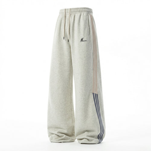 Unisex Extraweite Sweatpants mit Tunnelzug, seitlichem Streifen-Detail und Palazzoschnitt Nord Taschen