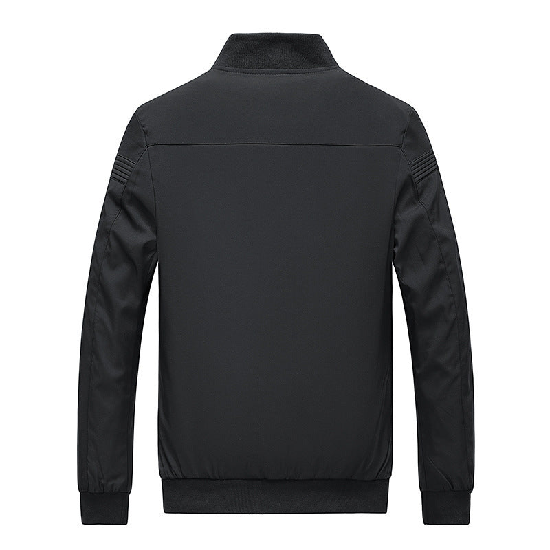 Herren schlichter Slim-Fit Zipper-Blouson mit Stehkragen, tonalen Nahtdetails und elastischen Bündchen Nord Taschen