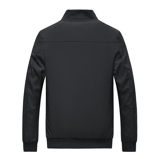 Herren schlichter Slim-Fit Zipper-Blouson mit Stehkragen, tonalen Nahtdetails und elastischen Bündchen Nord Taschen