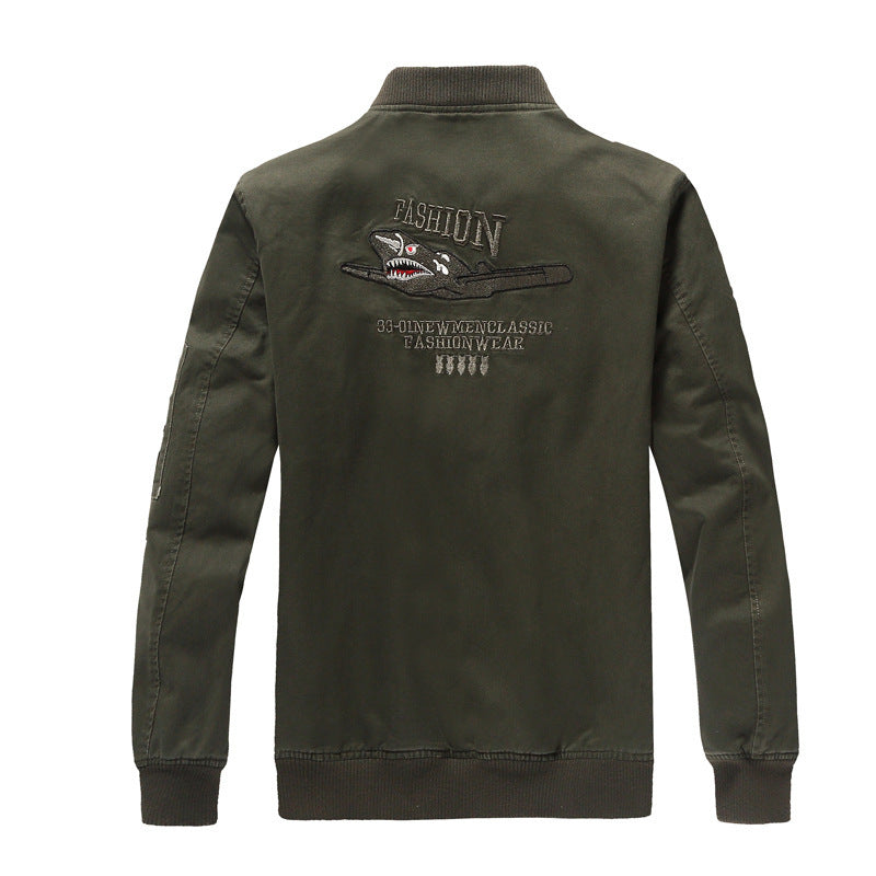Herren  militärisch inspirierte Bomberjacke mit gestickten Patches, Ärmel-Tasche und elastischen Rippbündchen Nord Taschen