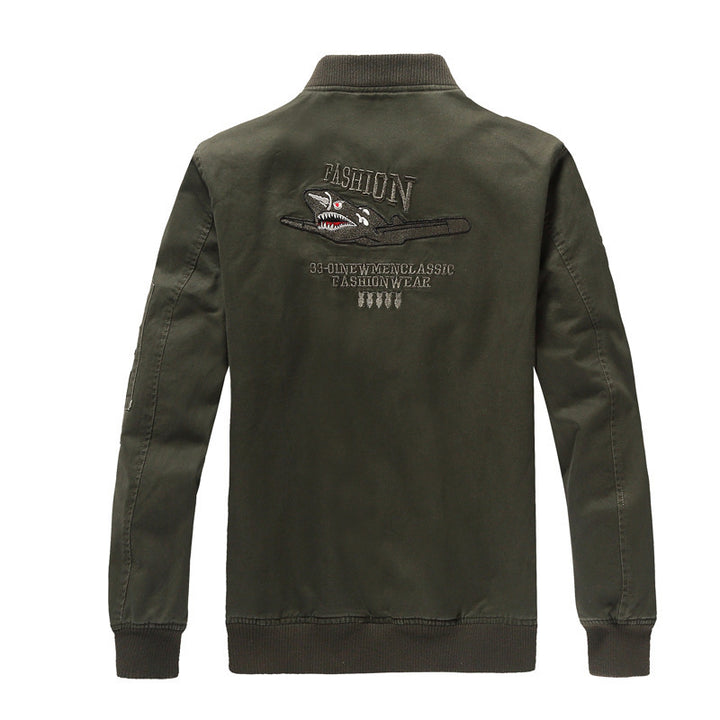 Herren  militärisch inspirierte Bomberjacke mit gestickten Patches, Ärmel-Tasche und elastischen Rippbündchen Nord Taschen