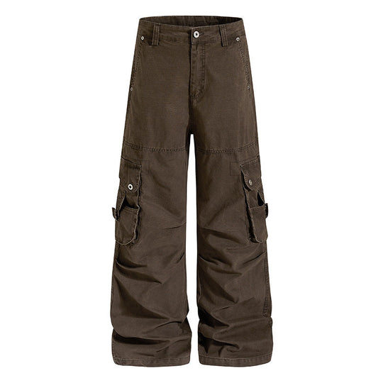 Damen weite Baumwoll-Cargohose im Vintage-Look mit ballonförmiger Silhouette und großen Klappentaschen Nord Taschen