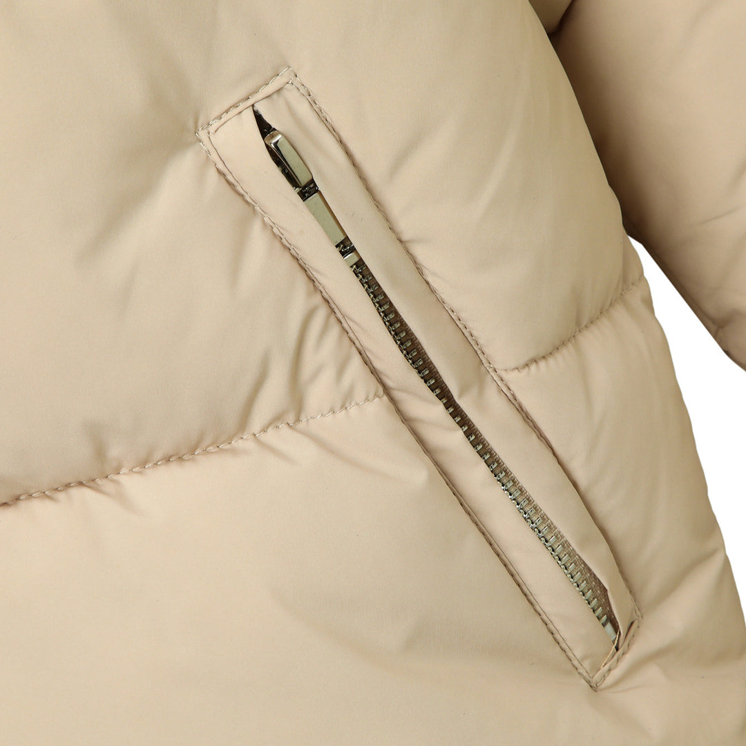 Damen Boxy-Pufferjacke mit hohem Stehkragen und verdeckter Druckknopfleiste Nord Taschen