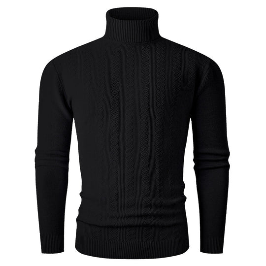 Herren Rollkragenpullover aus Feinstrick mit Zopfmuster und schmaler Silhouette Nord Taschen