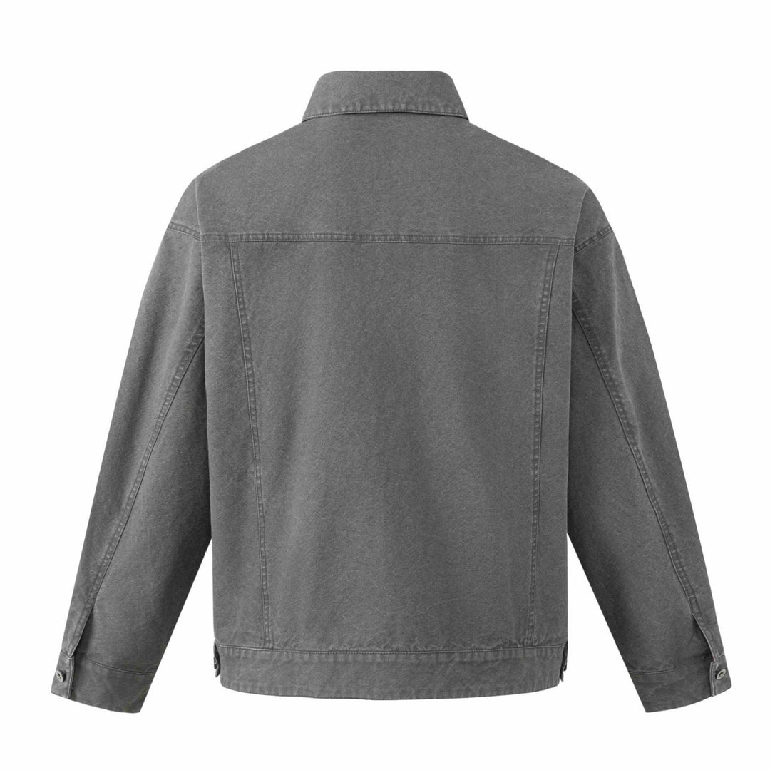 Herren Boxy-Canvas-Blouson im Workwear‑Look mit Hemdkragen und gesteppter Taschenpartie Nord Taschen