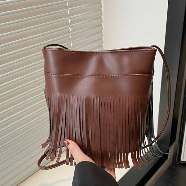 Damen schicke Umhängetasche mit fransigen Details Nord Taschen