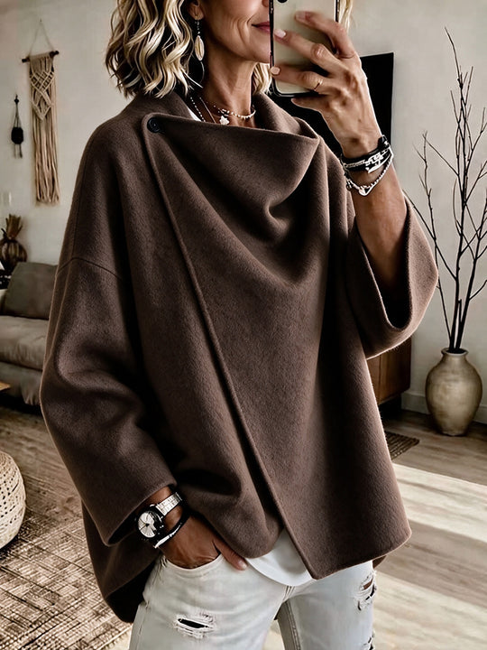 Damen Stilvolle Oversized Jacke Nord Taschen