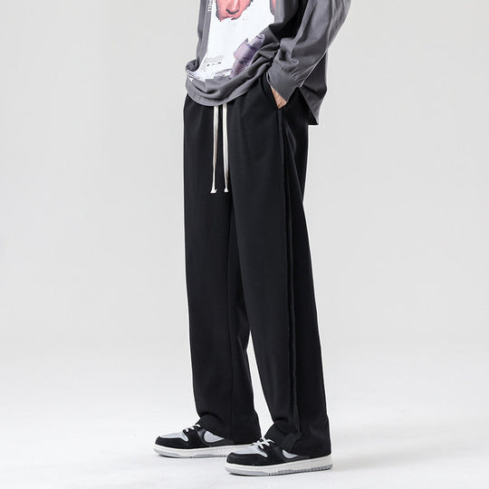 Herren weite Jogginghose im Oversize-Schnitt mit Seitenstreifen, Kordelzug & Fleecefutter Nord Taschen