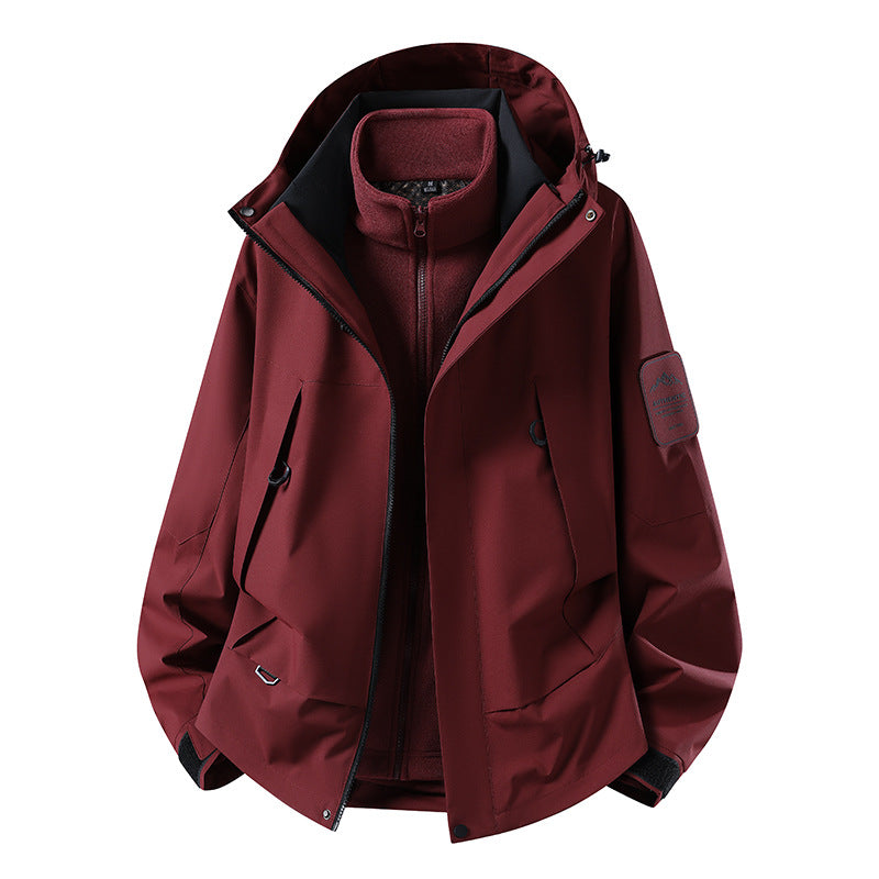 Unisex wasserfeste zweilagige Softshell-Regenjacke mit herausnehmbarem Fleecefutter und Kapuze Nord Taschen