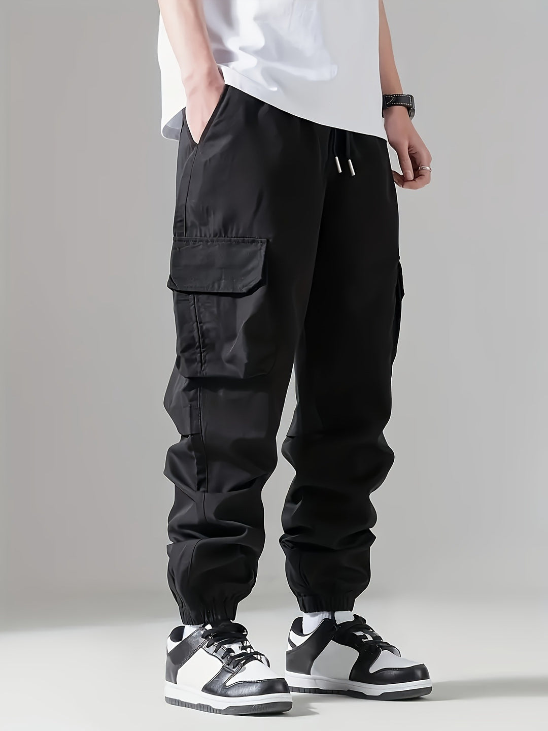 Herren Cargo-Jogginghose mit Kordelzug, Mehrfachtaschen & elastischen Bündchen Nord Taschen
