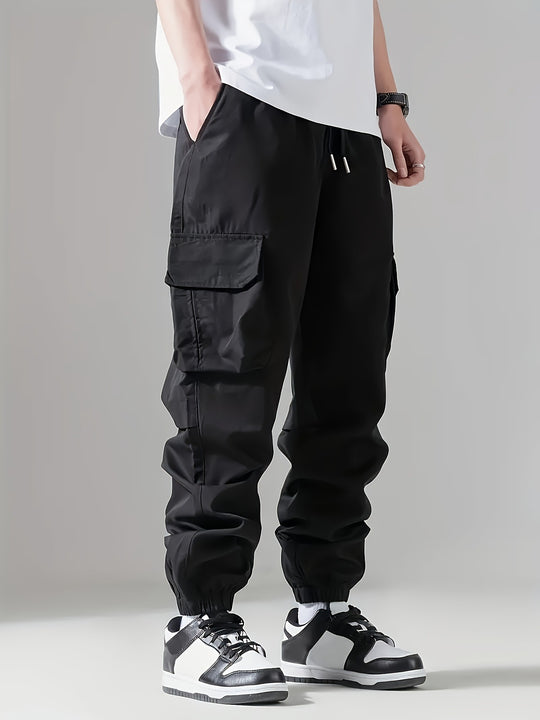 Herren Cargo-Jogginghose mit Kordelzug, Mehrfachtaschen & elastischen Bündchen Nord Taschen