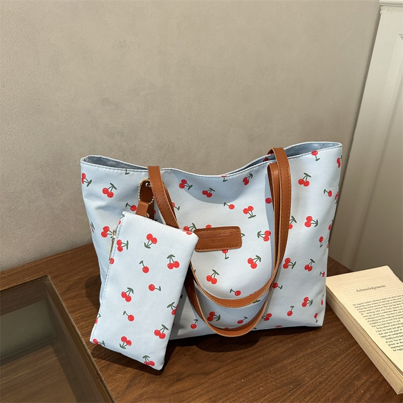 Damen praktische Handtasche mit Kirschmotiv Nord Taschen