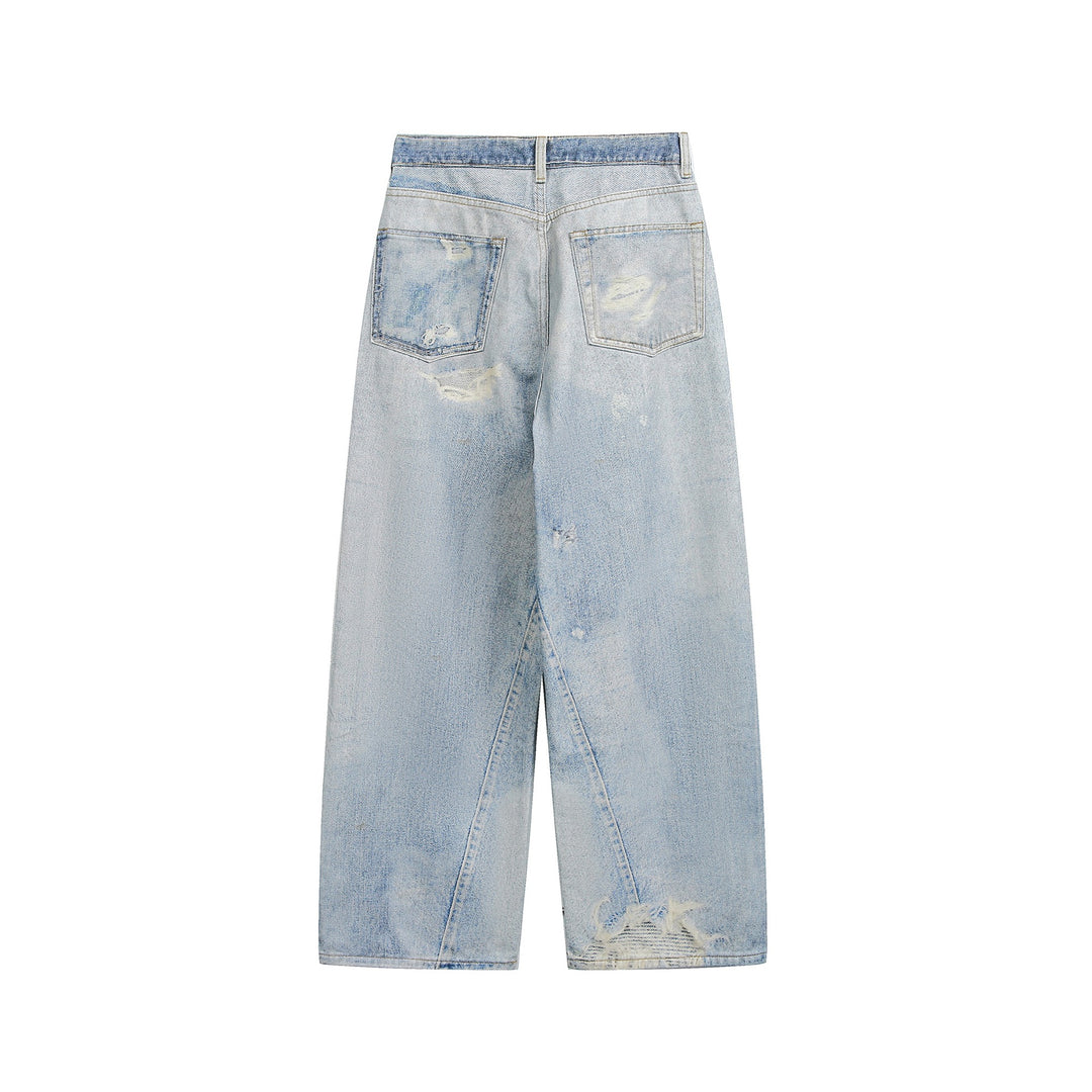 Damen Weite Cropped‑Jeans mit hoher Taille, geradem Bein und Destroy‑Details Nord Taschen