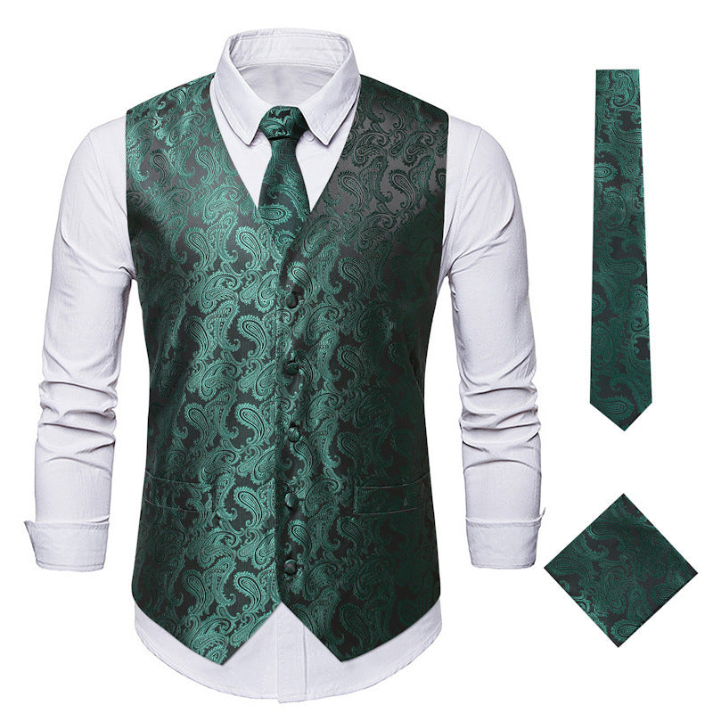 Herren elegante Anzugweste mit eleganten Paisley-Muster und passendem Zubehör Nord Taschen
