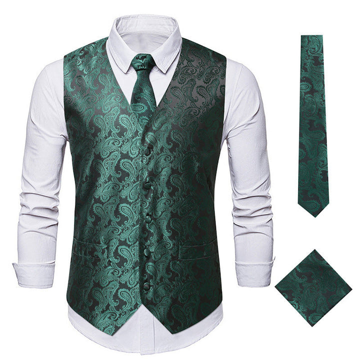 Herren elegante Anzugweste mit eleganten Paisley-Muster und passendem Zubehör Nord Taschen