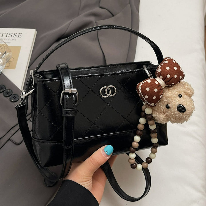 Damen modische Handtasche mit süßem Tierhäkelanhänger Nord Taschen