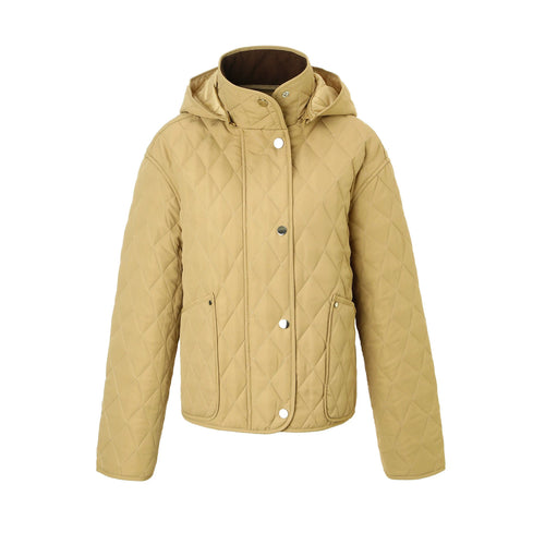 Damen Steppjacke mit Kapuze, gesteppter Rhombenstruktur und Pattentaschen Nord Taschen