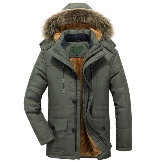 Herren Thermoisolierter Winterparka mit Teddyfutter und Kunstfellkapuze Nord Taschen