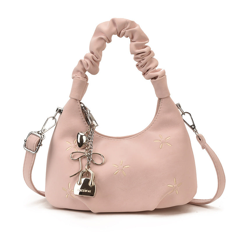 Damen modische Umhängetasche mit floralen Details und elastischem Tragegriff Nord Taschen