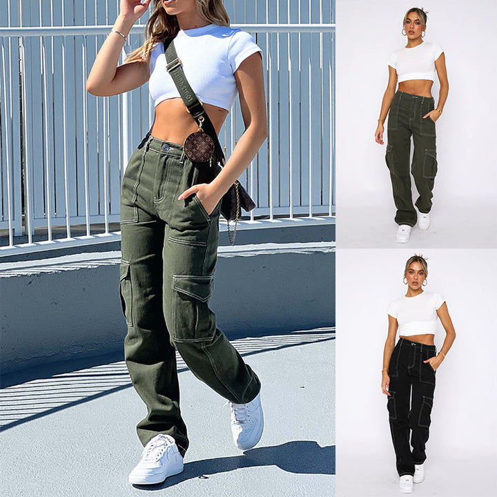 Damen Cargo-Hose mit Baumwollmix und praktischen Taschen