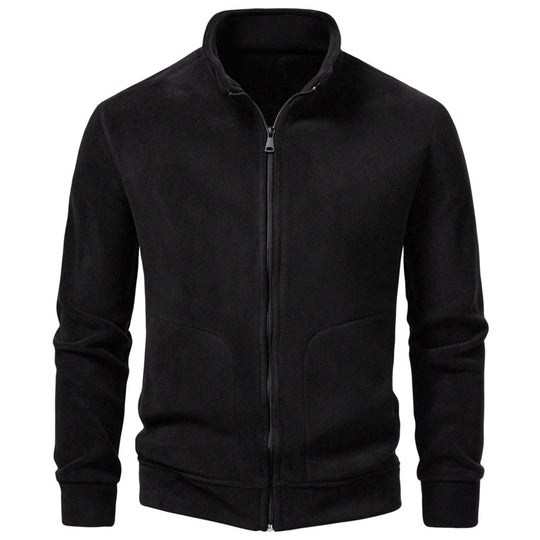 Herren Slim-Fit Fleecejacke mit Stehkragen, durchgehendem Reißverschluss und Eingrifftaschen Nord Taschen