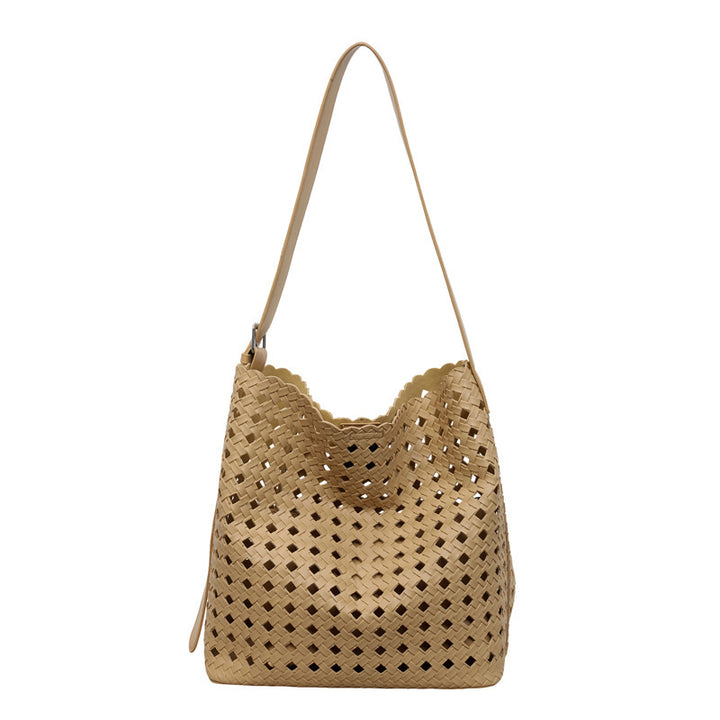Damen geflochtene Hobo-Tasche aus hochwertigem Kunstleder mit weichem Innenfutter Nord Taschen
