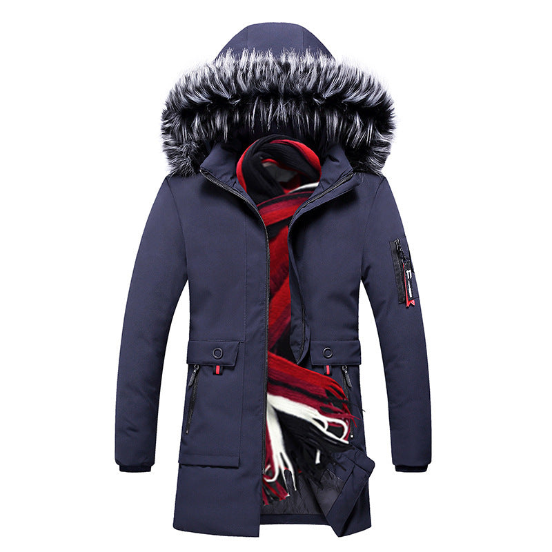 Herren Parka mit Kunstfellkapuze und thermischer Isolierung sowie Multifunktions-Taschen Nord Taschen