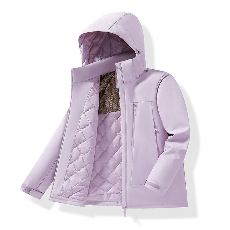 Herren Wasserabweisende gesteppte Thermo-Outdoorjacke mit Kapuze und verdeckten Reißverschlusstaschen Nord Taschen
