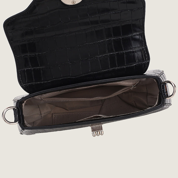 Damen Umhängetasche mit elegantem Kroko-Design und praktischem Schulterriemen Nord Taschen