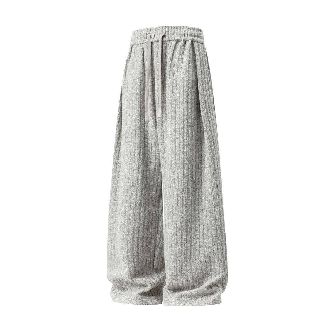 Damen Weite Rippstrick-Loungehose mit Kordelzug und hohem Bund Nord Taschen