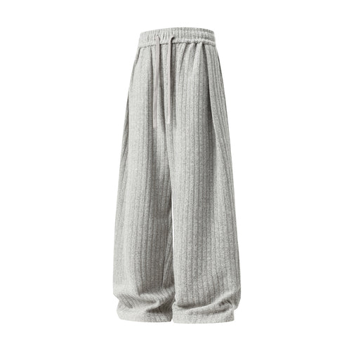 Damen Weite Rippstrick-Loungehose mit Kordelzug und hohem Bund Nord Taschen