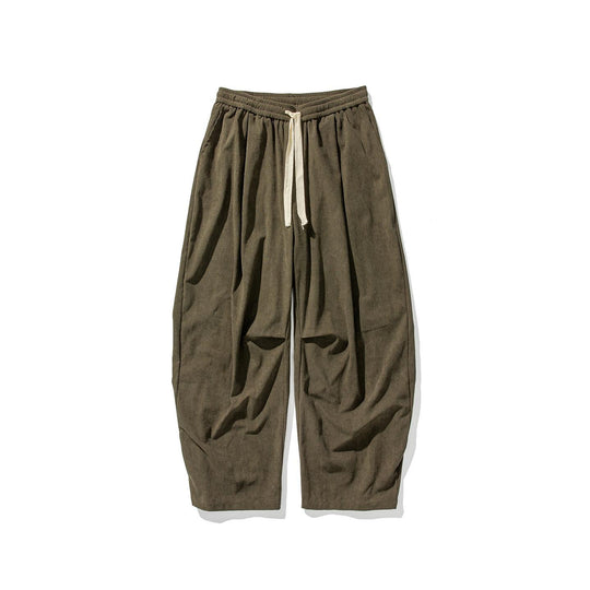 Herren weite Cordhose mit Tunnelzug, Bundfalten und relaxed Fit Nord Taschen