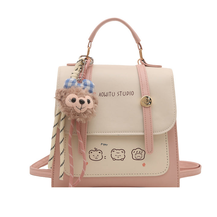 Damen niedliche Rucksack-Handtasche mit verspieltem Tieranhänger Nord Taschen